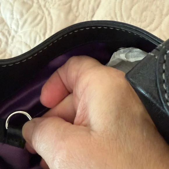 Coach Black Leather Shoulder Bag NWOT - Picture 8 of 9